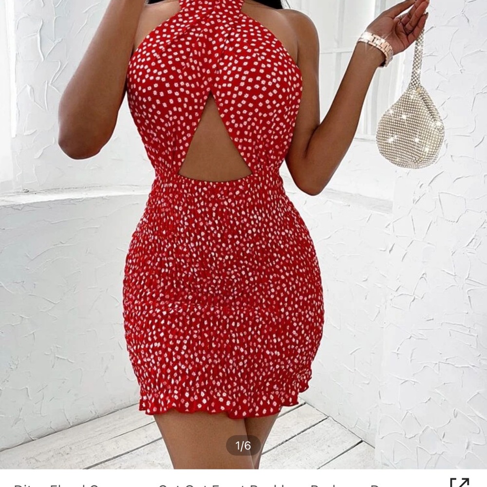 Ruched Flower Dress